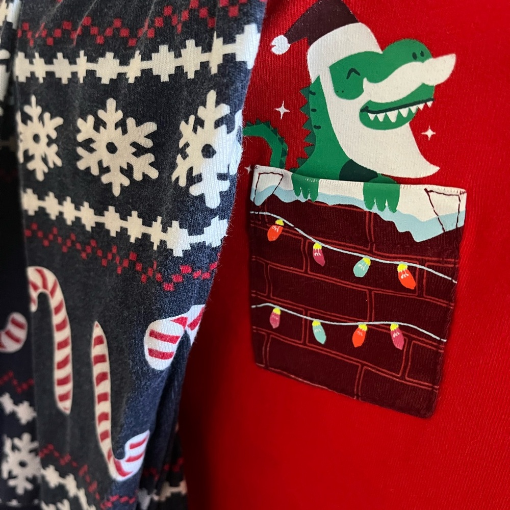 Christmas pajamas and blue onesie bundle